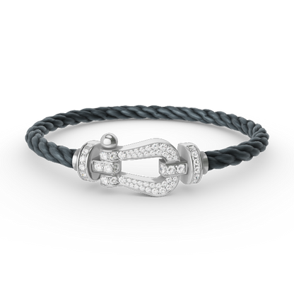 [BIJOUX]FORCE LARGE HORSESHOE FULL DIAMOND BRACELET SILVER