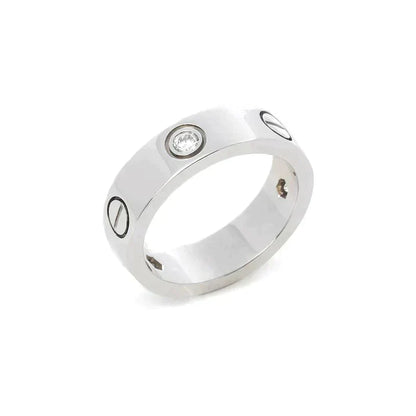 [BIJOUX]LOVE RING 5.5MM 3 DIAMONDS SILVER