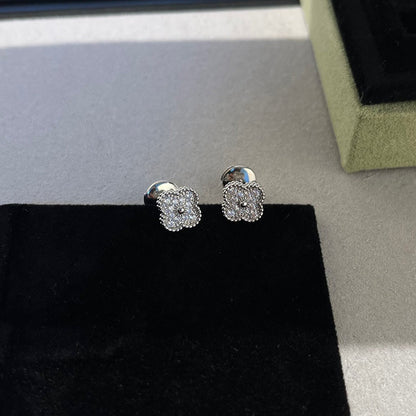 [BIJOUX]CLOVER MINI DIAMOND STUD EARRINGS