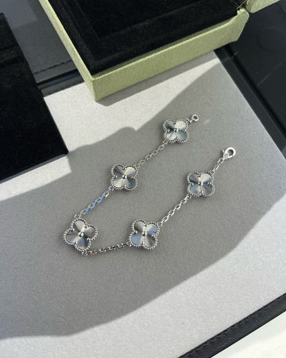 [BIJOUX]CLOVER SILVER 5 MOTIFS BRACELET