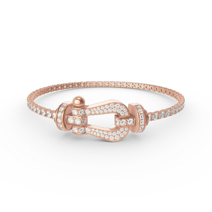 [BIJOUX]BRACELET TENNIS FORCE LARGE FER A CHEVAL FULL DIAMOND